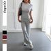 Vacation Ready T-Shirt & Pants Set – Women's Casual Polyester Lounge Outfit (Black/Brown/Heather Gray/Burgundy, S-Xl)_ecoleips.com