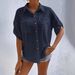 Large Stock Available: European And American Cross-border Foreign Trade Women's Cotton-linen Shirt With Turn-down_ecoleips.com