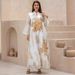 Women's Clothing Burnt Flower Sequined Skirt Light Luxury Celebrity Party Dress Skirt Muslim Robe Abaya_ecoleips.com