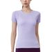 Women's Seamless Yoga T-Shirt Short Sleeve Thin Summer High End Pilates Fitness Training Wear Polyester_ecoleips.com