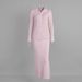 Women's Ruffled POLO Collar Long Sleeved Cardigan And Skirt Set European American Style Knit Sweater Set for Autumn Winter_ecoleips.com