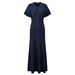 S Brand Women's Elegant round Neck Short Sleeved Dress Slimming Long Knitted Cross Border Summer Fashion Dress_ecoleips.com