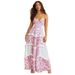 2026 European And American Women's Clothing Sleeveless Strap Digital Print Long Patchwork Dress_ecoleips.com