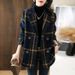 Plus Size Women's Clothing Winter New Fashion Korean Style Slim Mother Retro Plaid Splicing Woolen Coat_ecoleips.com