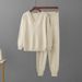 Women's Autumn Winter Casual Two Piece Set Sweater Pullover Harem Pants Suit Style_ecoleips.com