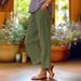 Women's Cotton Linen Straight Casual Pants Loose Fit Elastic Waist Solid Color Summer Fashion With Pocket_ecoleips.com