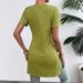 Women's Spring 2026 New Cross-Border European And American Sexy A-line Short Sleeve Zipper Mini Dress_ecoleips.com