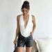 Women's Halter Neck Cardigan Top Sexy V Neck Backless European American Style T Shirt New Cross Border Hot Selling_ecoleips.com