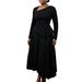 Spring New Temperament Elegant Diagonal Neck High Waist Medium And Long Dress_ecoleips.com