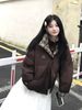 girl Girl Women's Jacket 2025 New Winter American Retro Plaid Patchwork Cotton Coat Petite Thickened Outerwear For Women_ecoleips.com
