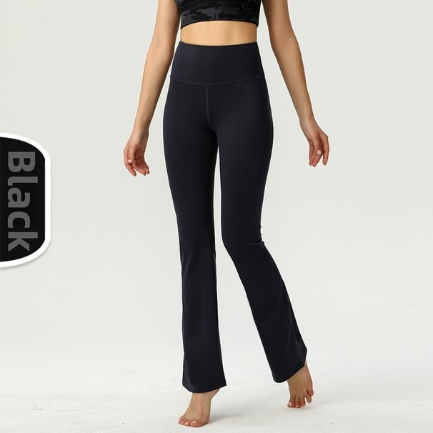 Uarun High-Waisted Women's Yoga Pants Casual Slimming Brushed Bare Feel Quick Drying Flared Tight Fitting High Elasticity Sports Fitness Leggings_ecoleips.com