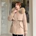 Women's Clothing Women's Winter Thickened Short Parka Coat With Fur Hood - Fashionable Loose Fit Outerwear For Casual & Office (Multiple Colors )_ecoleips.com