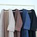Modest Abaya Dress Plus Size Suede Cardigan Dress Women's Autumn Winter Fashion England Style Regular Thickness_ecoleips.com