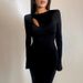 Elegant Patchwork Pleated Maxi Dress Crew Neck Flare Long Sleeve Slim Bodycon Evening Dress_ecoleips.com