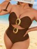 Aria Basics Bandeau Swimsuit For Women, European And American Sexy Plus-size One-piece Swimsuit, Cross-border Seaside Beach_ecoleips.com