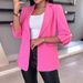 Women's Long-Sleeved Solid-Color Cardigan Suit Jacket For Autumn And Winter_ecoleips.com