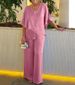 Women's Clothing Solid Color V Neck Irregular Hem Large Size New Casual Suit_ecoleips.com
