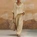 Elegant Women's Knit Cardigan Set - Soft Casual Lounge Wear With Versatile Styling Options_ecoleips.com