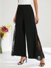 Spring/Summer High-Waisted Wide Leg Pants For Women Casual Trousers With Lace Trimmed Elegant_ecoleips.com