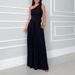 Women's Clothing New Style Elegant Oblique Shoulder Ribbon Pleated Casual Wide Leg Jumpsuit_ecoleips.com