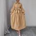 Cross-border European And American Women's Fashion New Stylish Lace-up Long-sleeve Puff-sleeve Dress_ecoleips.com