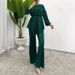Women's Clothing Muslim Solid Color Temperament Tops Loose Elegant Pants Suit_ecoleips.com