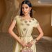 Women's Clothing New Champagne Satin Heavy Hand Sewn Diamond Short Sleeves Celebrity Style Retro Dress_ecoleips.com