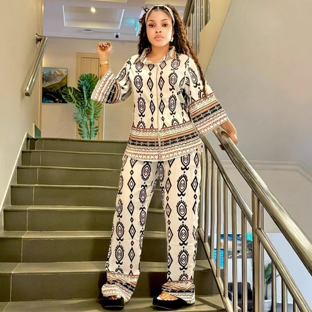 Plus Size African Style Two-Piece Set Long Sleeved Collared Printed Cardigan And Wide Leg Trousers American Style Women's Clothing_ecoleips.com