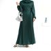 Loriya Slim Fit Elegant Dress High Collar Thin Strap Solid Color Style Plus Size Women's Clothing LR702_ecoleips.com