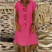 Summer Short Sleeve V Neck Printed Long Dress European American Style Fashion Versatile Womens Casual Wear Daily Dress_ecoleips.com