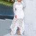 Flowers And Skirts Women's Lace Hollowed Out Long Sleeve Tie Waist 5 Colors Irregular Midi Dress_ecoleips.com