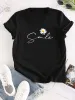 Flower & Letter Print Crew Neck T-Shirt Casual Short Sleeve T-Shirt For Summer Women's Clothing Comfortable Soft Creative Tops_ecoleips.com