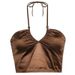 Fresh Women's New Solid Color Sexy Hot Girl Short Crop Top French Style Strap Vest_ecoleips.com