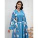 Women's Clothing Printed Pearl Belt Jalabiya Dress_ecoleips.com