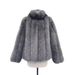 "Luxury Faux Fur Coat For Women - Winter Warm Long Sleeve Fox Fur Stitch Outerwear, Elegant Loose Fit Top"_ecoleips.com