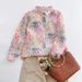 Women's Macaron Color Floral Print Shirt, Loose Fit Charming Blouse With Soft Pastel Pattern_ecoleips.com
