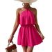 Summer Halter Neck Ruffle Jumpsuit For Women Beautiful Beach Vacation Style European Size In Stock American Design_ecoleips.com