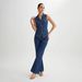 K New High Waisted Slim Fit Fashionable Sleeveless Denim Vest Wide Leg Pants Set For Women_ecoleips.com