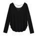 Jazz Dance Loose And Thin Blouse Long-sleeved T-shirt Lazy Wind Back Hollow Sunscreen Bottoming Shirt Women's Inner Top_ecoleips.com