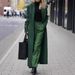 Womens Winter Solid Color Long Warm Woolen Dress Coat Casual Multiple Color Options Thick Wool Blend Overcoat_ecoleips.com