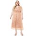 Plus Size Women's Summer New V Neck Short Sleeved Sequined Bridesmaid Dress Dress_ecoleips.com