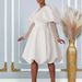 D495 2024 European And American Foreign Trade Women' Clothing V-neck Large Hem Puff Leeve Party Bridemaid_ecoleips.com