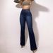 Women's Clothing Elastic Waist High Waist Elastic Tights Slightly Flared Hip Lifting Denim Trousers_ecoleips.com