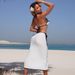 Women's Clothing Solid Color Fashionable Sexy 3-Piece Bikini Set With Cover-Up Dress – Adjustable Triangle Top & High-Waisted Bottom (UPF 50+)_ecoleips.com