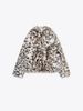 Luxury Faux Fur Coat With Fox Fur Collar - Winter Leopard Print Jacket For Women, Elegant Stand Collar Outerwear, Street Style Fashion Coat_ecoleips.com