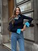 Women's Clothing Style Women's Faux Two-Piece Patchwork Knit Top Color Blocked Collar Slim Fit Striped Long Sleeves Elegant Commuter Base Layer_ecoleips.com
