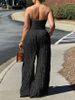 K Women's Jumpsuit High Waist Sexy Strapless Sleeveless Wide Leg Casual Vacation Party_ecoleips.com