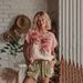 Women's Patchwork round Neck Pullover T-Shirt Artistic Retro Print Linen Top Elegant Spring Summer New Style Cross Border 2025_ecoleips.com
