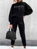 Women's Printed Two Piece Tracksuit, Long Sleeve Pullover Top And Drawstring Waist Pants, Casual Sportswear For Spring And Fall_ecoleips.com