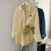 DiYun European And American Casual Simple Long-Sleeve Buttoned Solid Color Women's Shirt 2025 Autumn/Winter_ecoleips.com